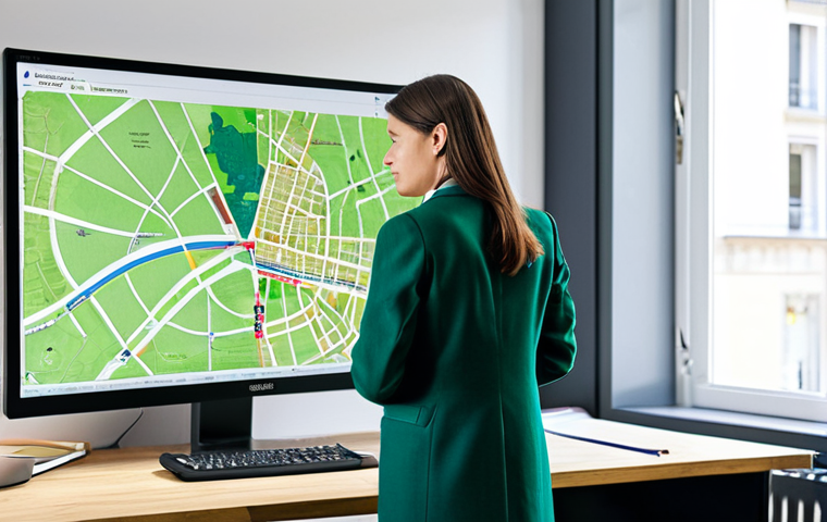 **
"A professional urban planner, fully clothed in modest business attire, standing in a brightly lit Parisian office. She is reviewing a digital map of Paris on a large monitor, highlighting green spaces and pedestrian zones. Safe for work, appropriate content, perfect anatomy, natural proportions, family-friendly, high resolution, detailed textures."
**