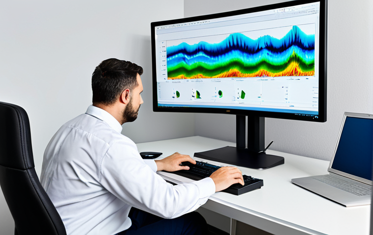 **Prompt:** A seismologist in a professional setting, analyzing seismic data on a computer screen, depicting wave patterns, in a modern office, fully clothed, appropriate attire, safe for work, perfect anatomy, natural proportions, professional, clean background, family-friendly.