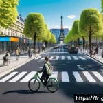 GIS 데이터 분석 - **Prompt:** A vibrant, futuristic "Smart City" scene in Paris, France, showcasing advanced geospatia...