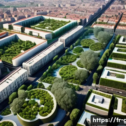Home 32 지리학적 연구 사례 - A detailed aerial view of Lyon’s urban expansion showcasing densely packed buildings interspersed wi...
